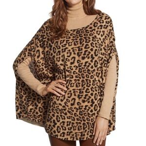 Chico's Animal Leopard Print Chianti Cape Top